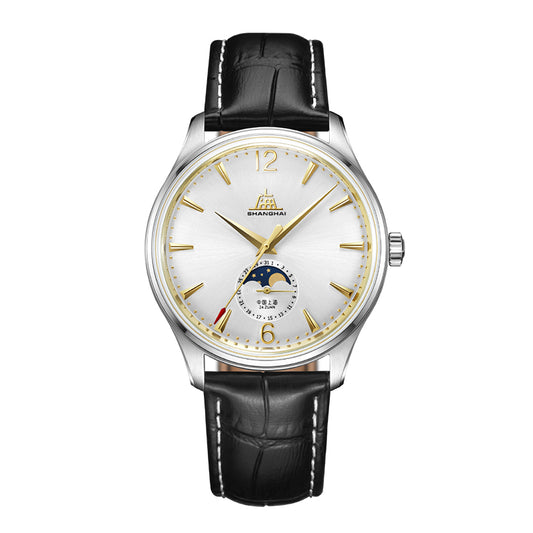 Shanghai Pioneer 39mm Watch - Moonphase  Golden (Special Edition)