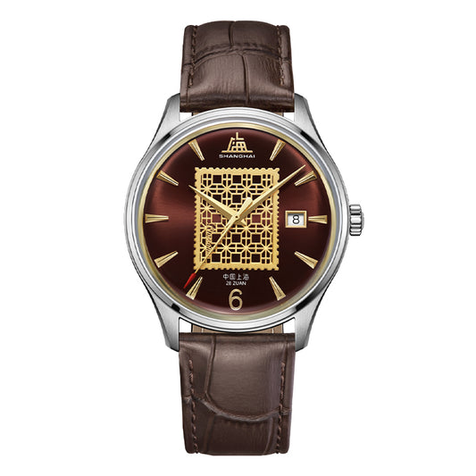 Shanghai Pioneer X Blossom 39mm Watch - Brown Stamp