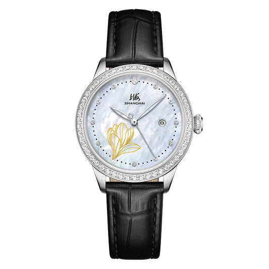 Shanghai Magnolia 33mm Watch - Whisper Silver