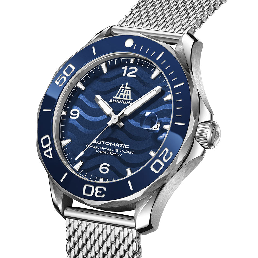 Shanghai Watches-Shanghai Navigator 42mm Watch-Bracelet_Blue Dial