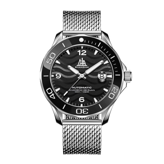 Shanghai Watches-Shanghai Navigator 42mm Watch-Bracelet_Black Dial
