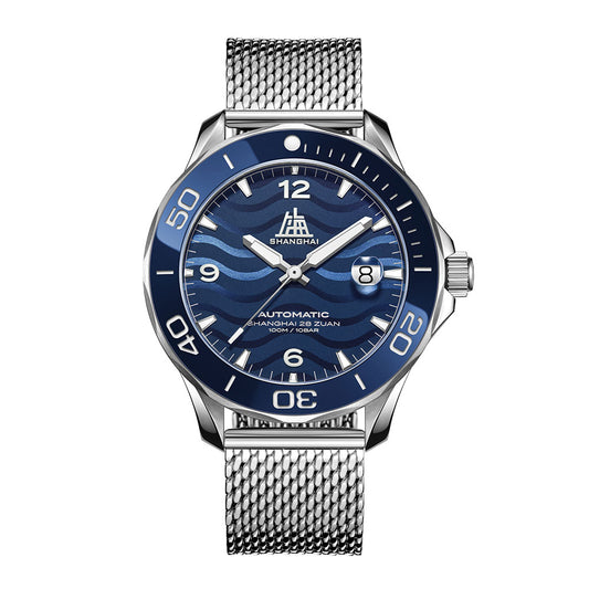 Shanghai Watches-Shanghai Navigator 42mm Watch-Bracelet_Blue Dial