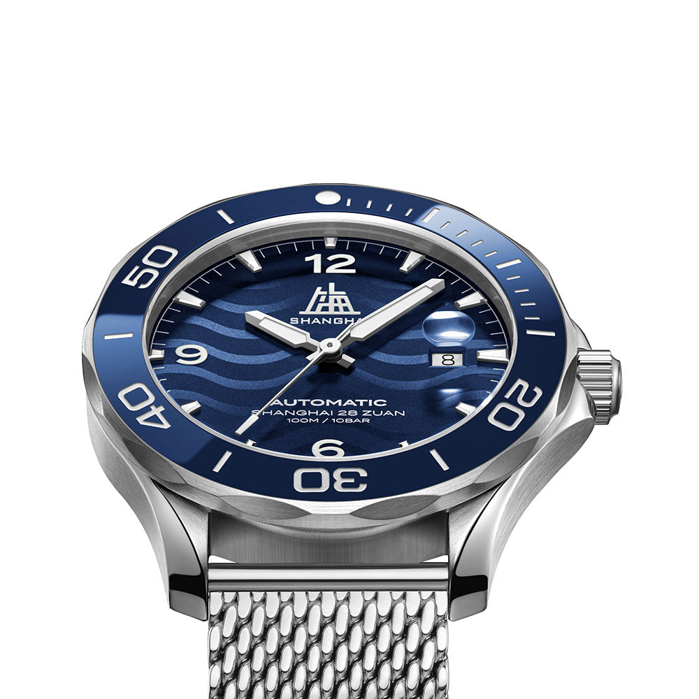 Shanghai Watches-Shanghai Navigator 42mm Watch-Bracelet_Blue Dial