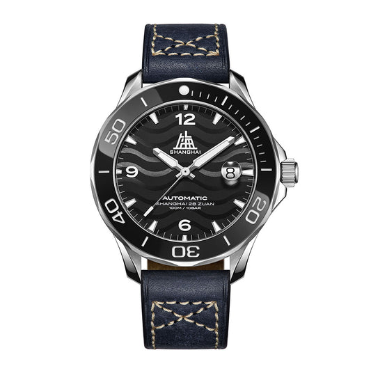 Shanghai watches-Shanghai Navigator 42mm Watch-Strap_Black Dial