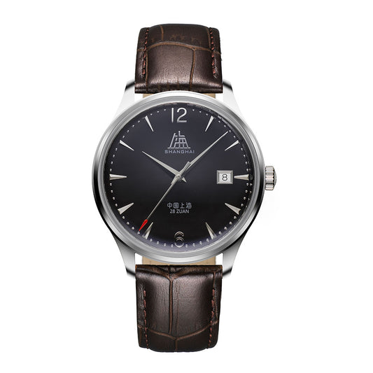 Shanghai Pioneer 39mm Watch - Brown Strap & Brown Dial