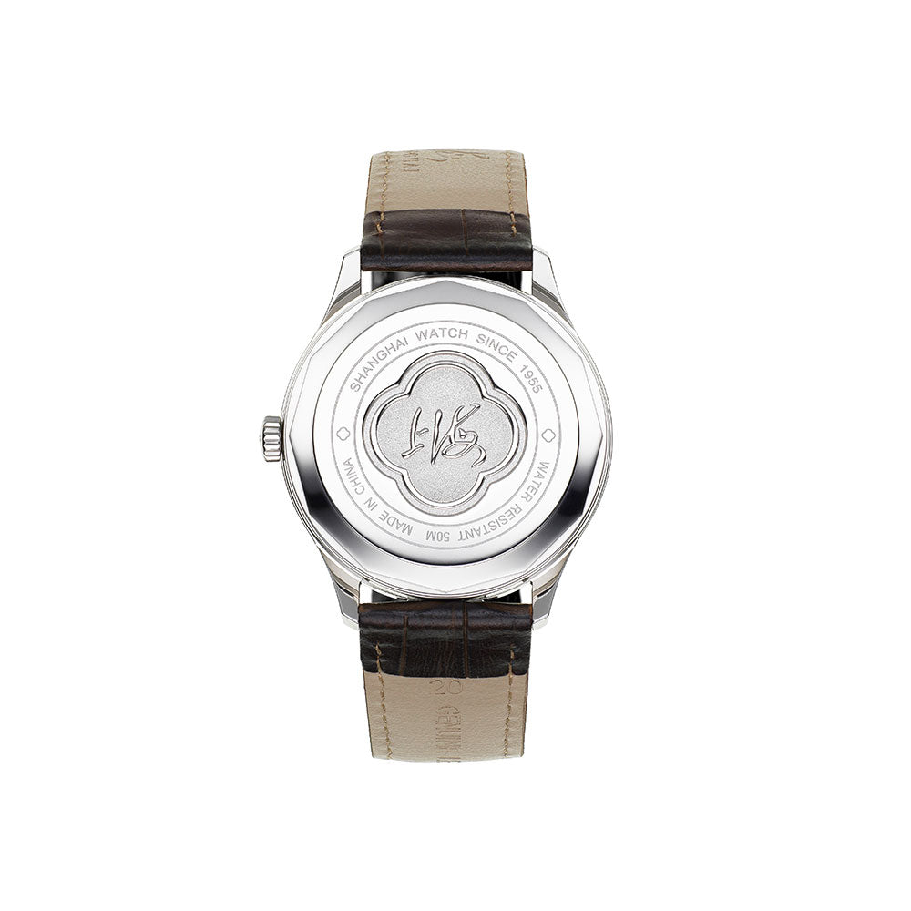 ShanghaiWatches-ShanghaiPioneer39mmWatch-BrownStrap_WhiteDial