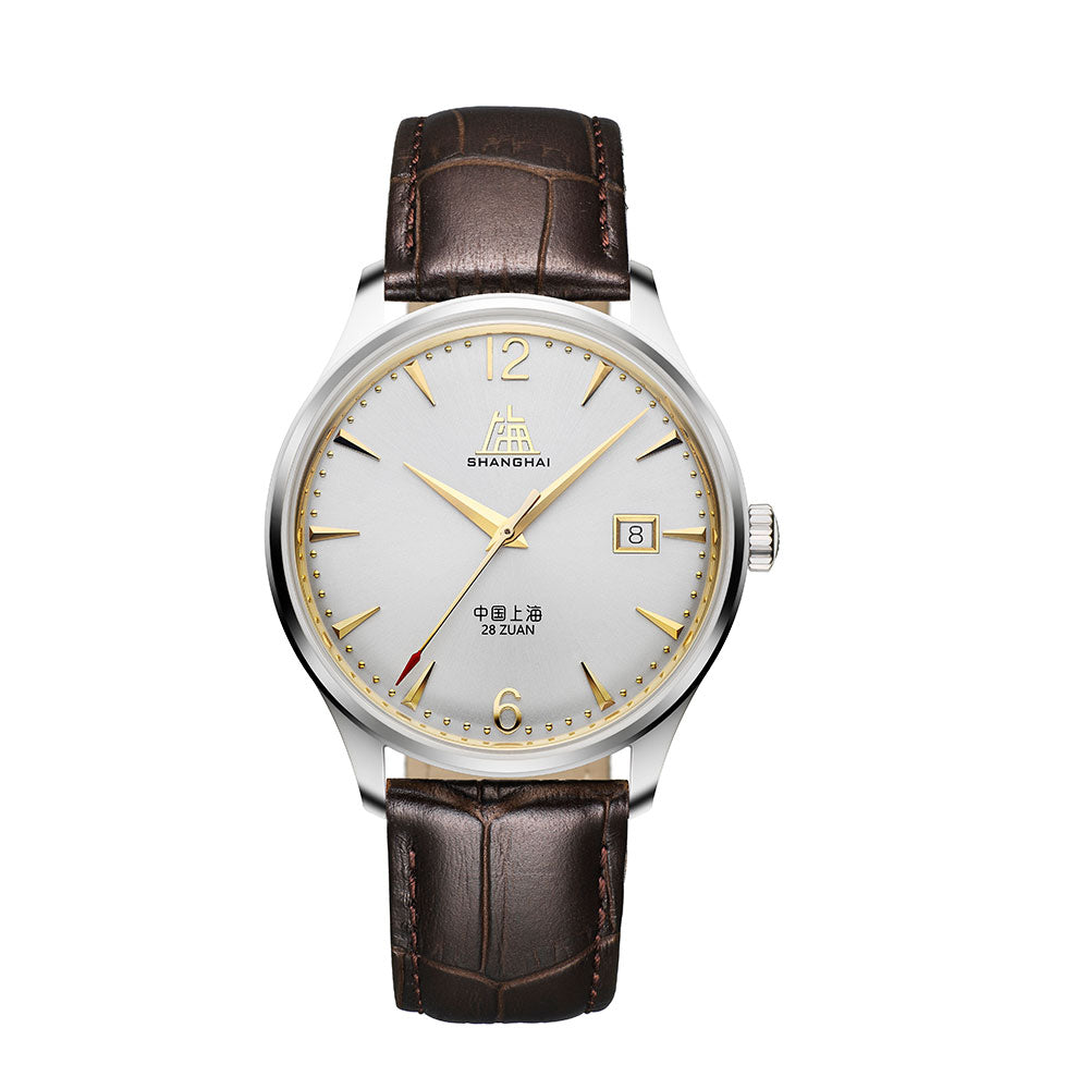 ShanghaiWatches-ShanghaiPioneer39mmWatch-BrownStrap_WhiteDial