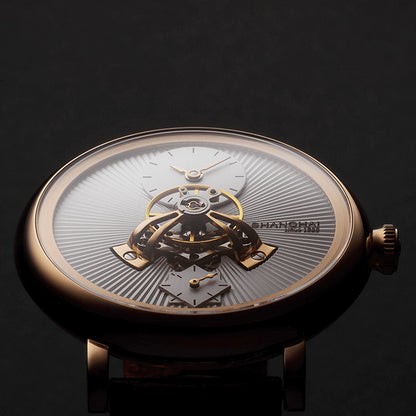 Shanghai Celestial Dome 40mm Watch - Champagne Case & Black Stripe