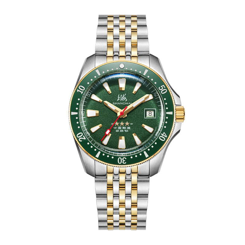 Shanghai Commander 39mm Dive Watch - Green Dial