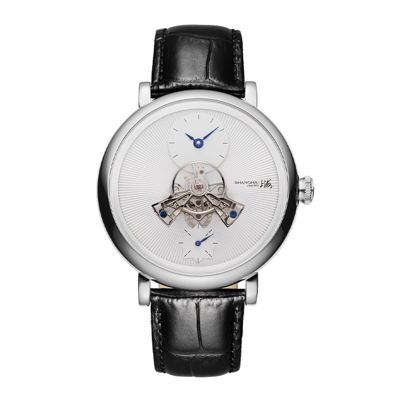 Shanghai Celestial Dome 40mm Watch - Silver Case & Black Stripe