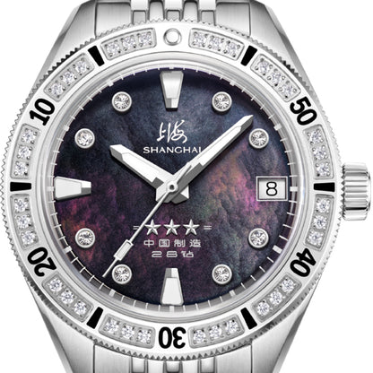 Shanghai Commander 35mm Dive Watch - Black Mother-of-Pearl Dial