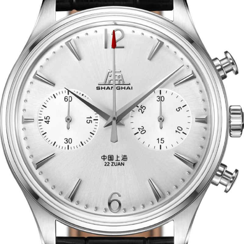 Shanghai Pioneer 39mm Watch - Chronograph  Silver (Special Edition)