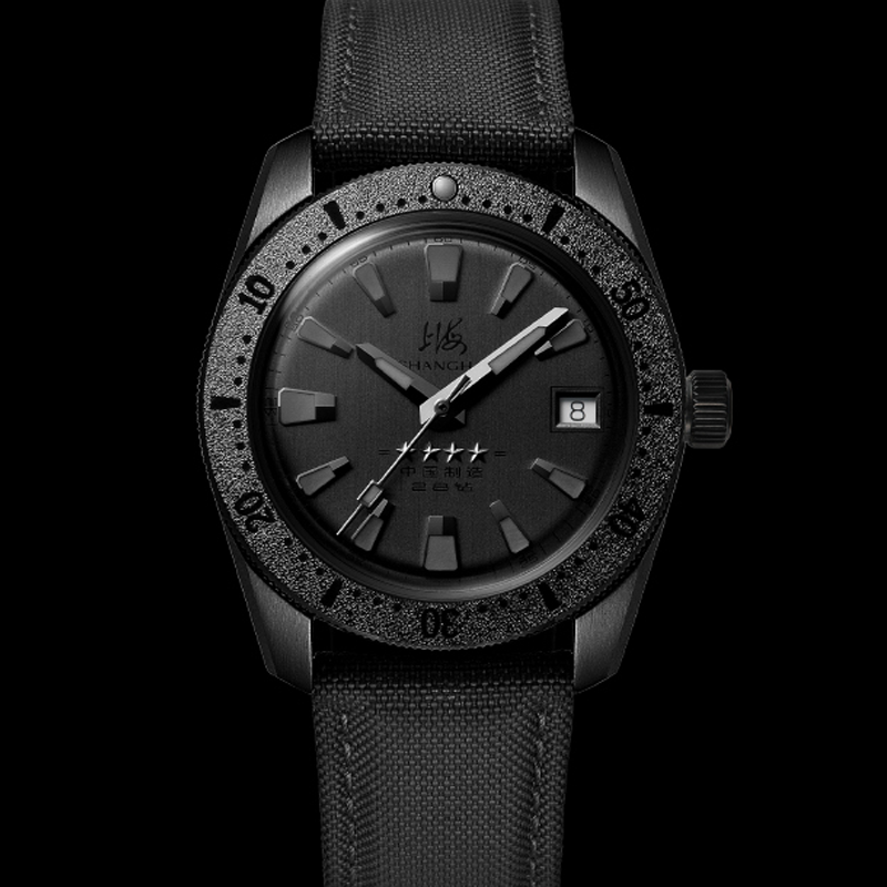 Shanghai 114 Military 39mm Dive Watch - Matte Black