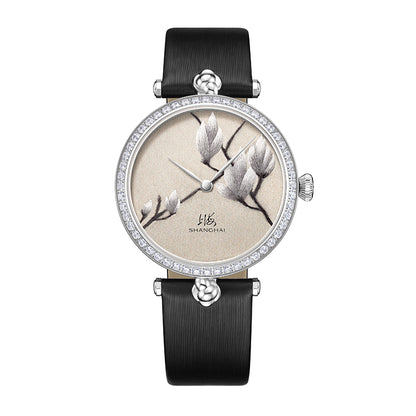 Shanghai Magnolia 36mm Watch - Broderie Silver