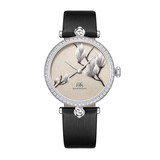 Shanghai Magnolia 36mm Watch - Broderie Silver