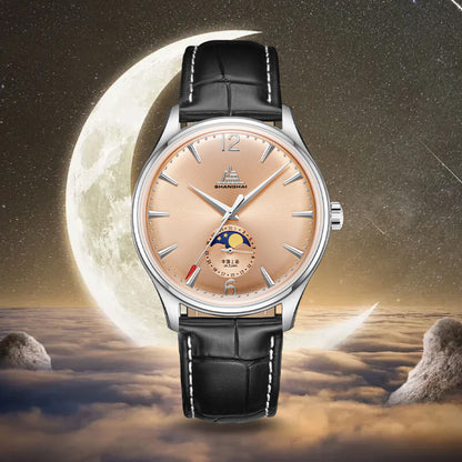 Shanghai Pioneer 39mm Watch - Moonphase  Salmon (Special Edition)