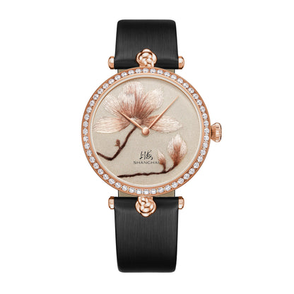 Shanghai Magnolia 36mm Watch - Broderie Golden