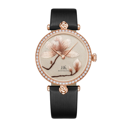 Shanghai Magnolia 36mm Watch - Broderie Golden