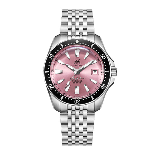 Shanghai Commander 39mm Dive Watch - Pink Dial