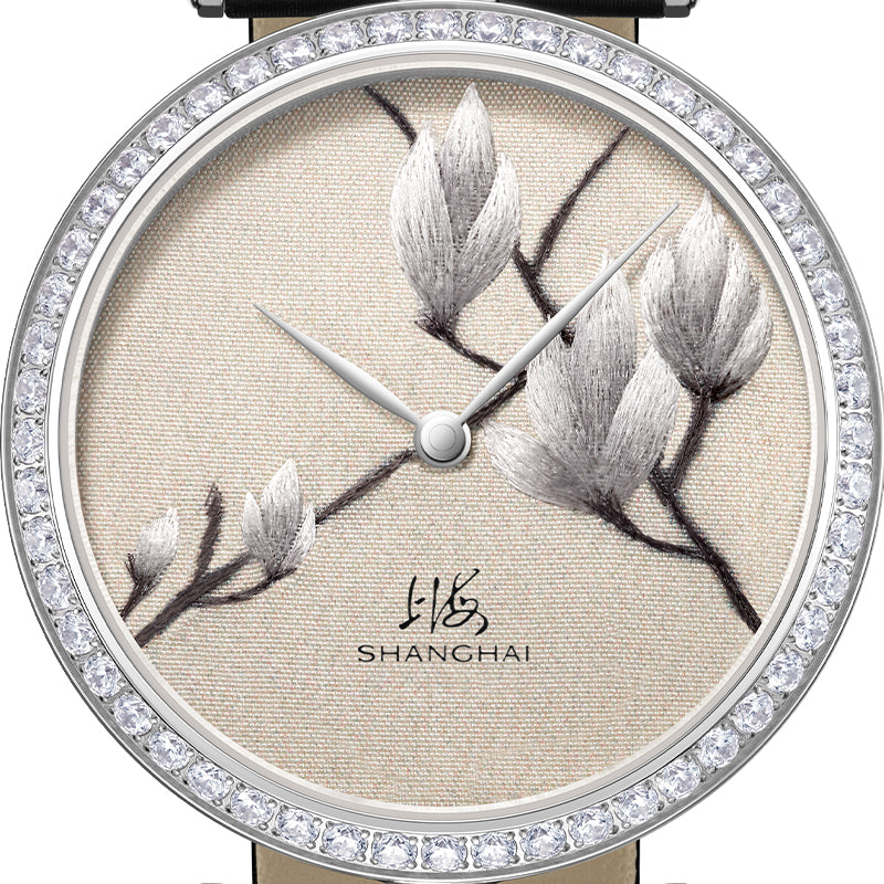 Shanghai Magnolia 36mm Watch - Broderie Silver