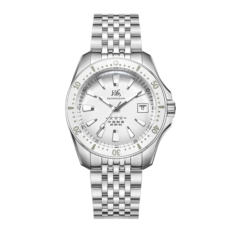 Shanghai Commander 39mm Dive Watch - Silver Dial