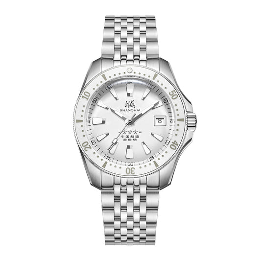 Shanghai Commander 39mm Dive Watch - Silver Dial