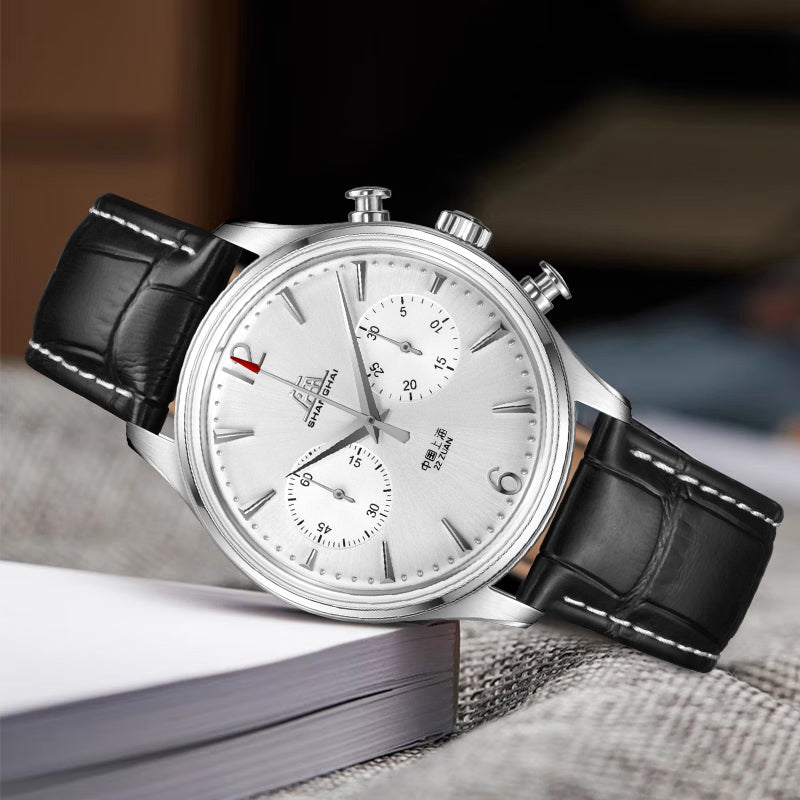 Shanghai Pioneer 39mm Watch - Chronograph  Silver (Special Edition)