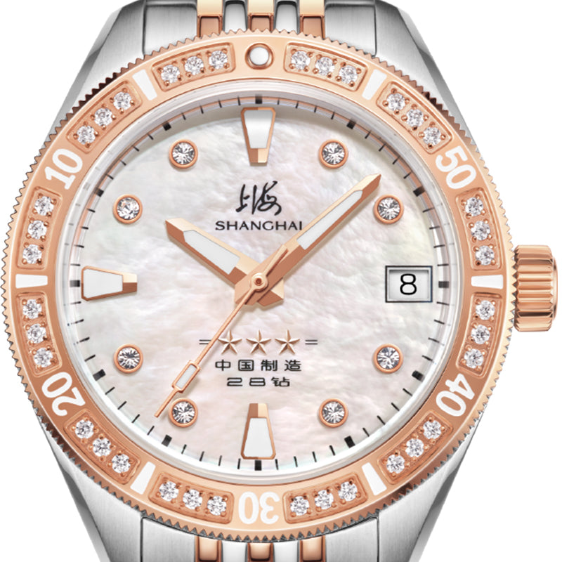 Shanghai Commander 35mm Dive Watch - Mother-of-Pearl Dial