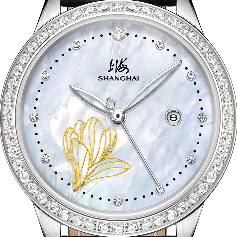Shanghai Magnolia 33mm Watch - Whisper Silver