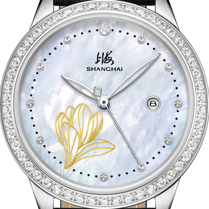 Shanghai Magnolia 33mm Watch - Whisper Silver