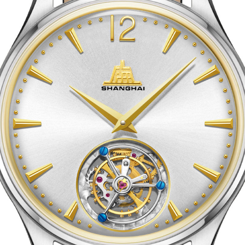 Shanghai Pioneer 39mm Watch - Tourbillon Golden (Limited Version)