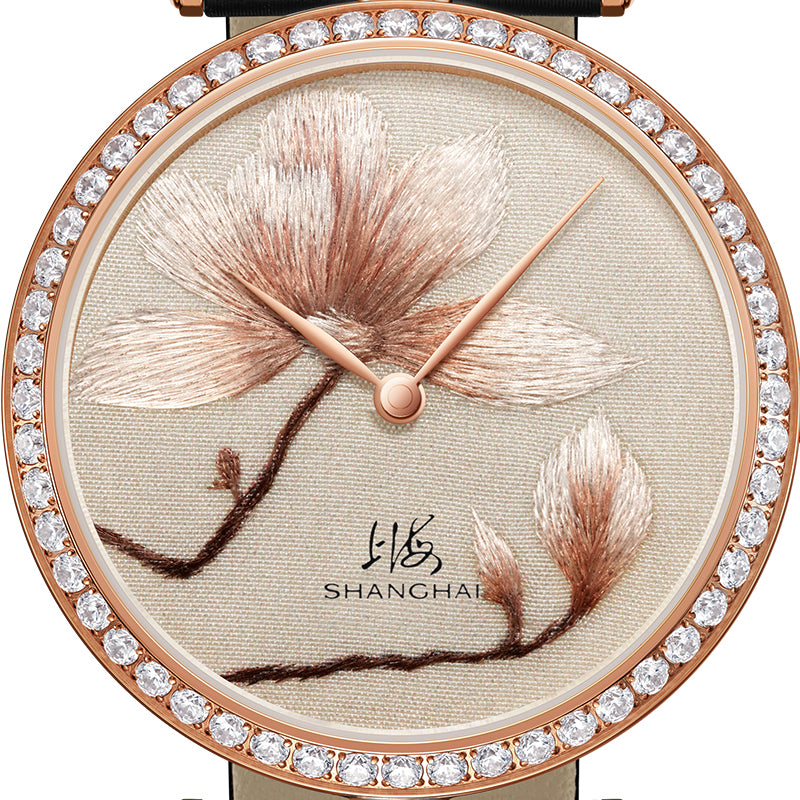 Shanghai Magnolia 36mm Watch - Broderie Golden