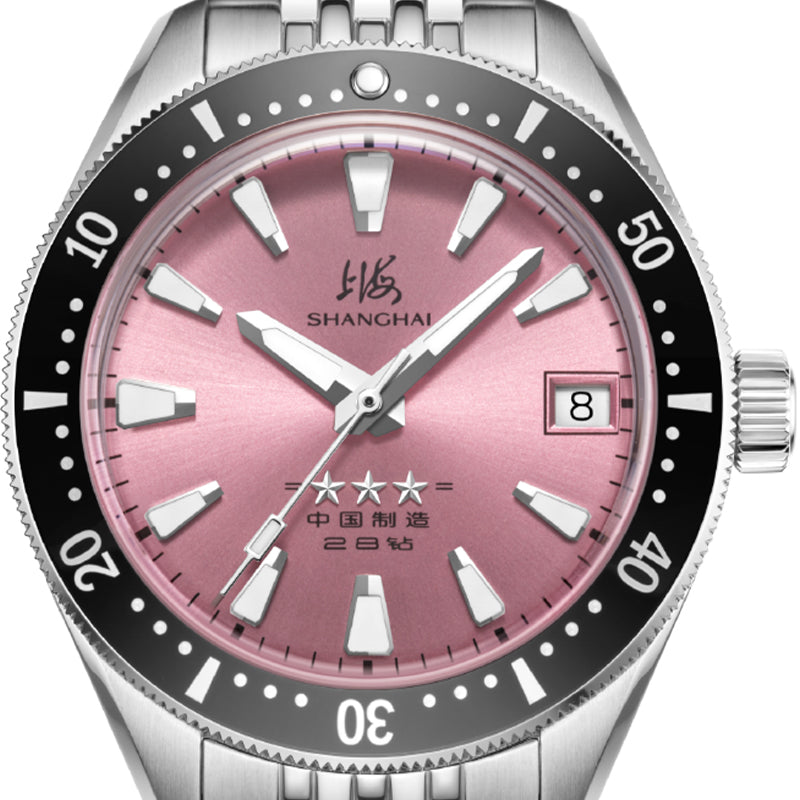 Shanghai Pioneer 39-mm-Uhr – Schwarzes Armband und goldenes Zifferblatt