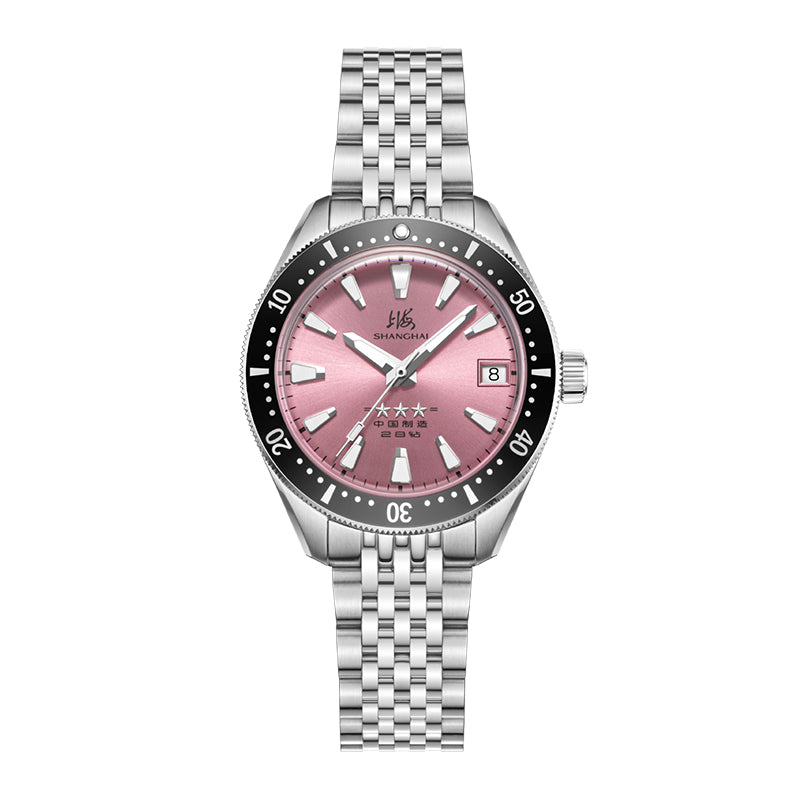 Shanghai Pioneer 39-mm-Uhr – Schwarzes Armband und goldenes Zifferblatt