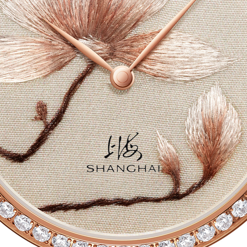 Shanghai Magnolia 36mm Watch - Broderie Golden
