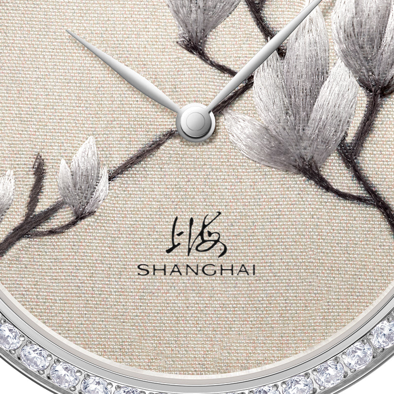 Shanghai Magnolia 36mm Watch - Broderie Silver