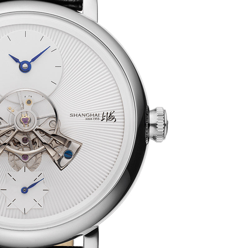 Shanghai Celestial Dome 40mm Watch - Silver Case & Black Stripe