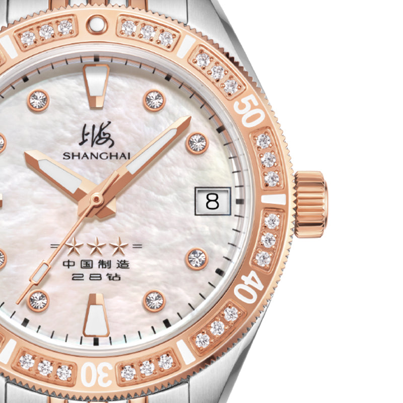 Shanghai Commander 35mm Dive Watch - Mother-of-Pearl Dial