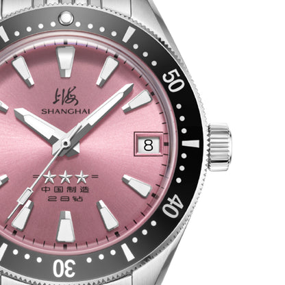 Shanghai Pioneer 39-mm-Uhr – Schwarzes Armband und goldenes Zifferblatt