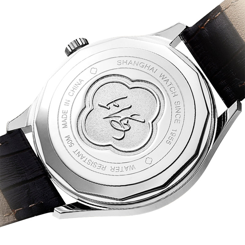 Shanghai Pioneer 39mm Watch - Black Strap & Blue Dial