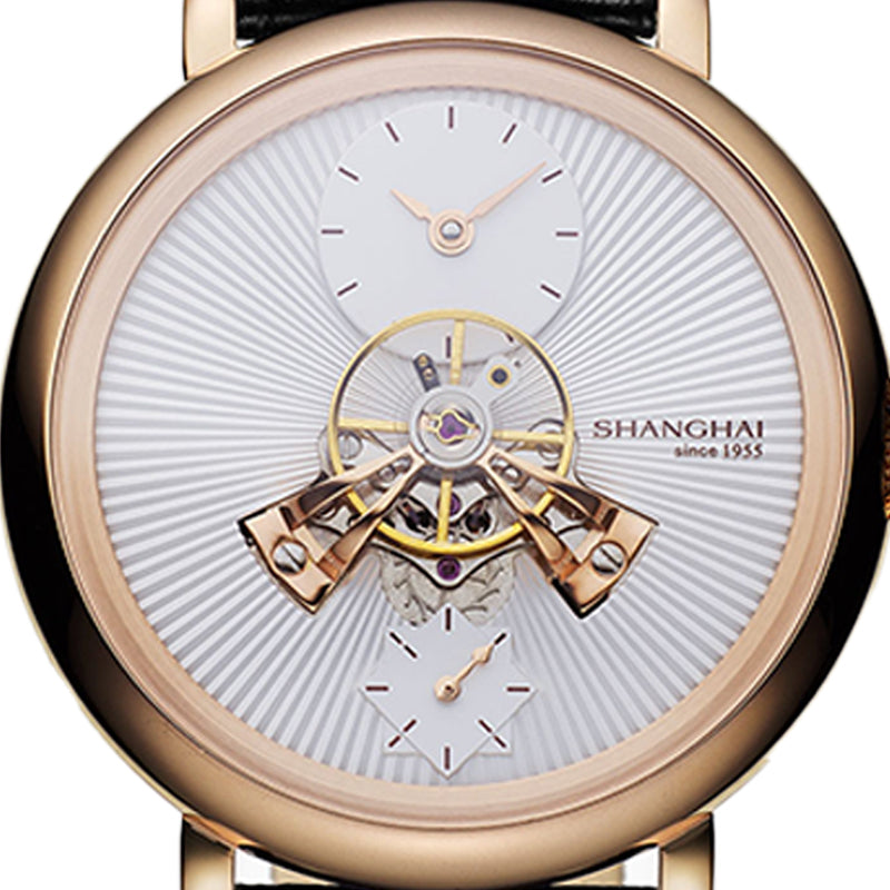 Shanghai Celestial Dome 40mm Watch - Champagne Case & Black Stripe