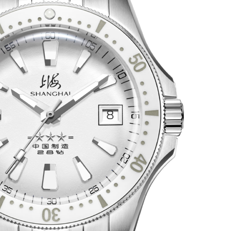 Shanghai Commander 39mm Dive Watch - Silver Dial