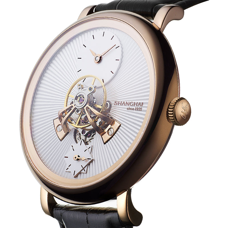 Shanghai Celestial Dome 40mm Watch - Champagne Case & Black Stripe