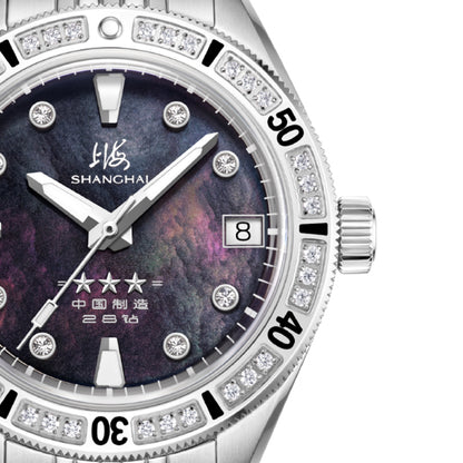 上海先鋒 39 毫米手錶 - 黑色錶帶和金色錶盤