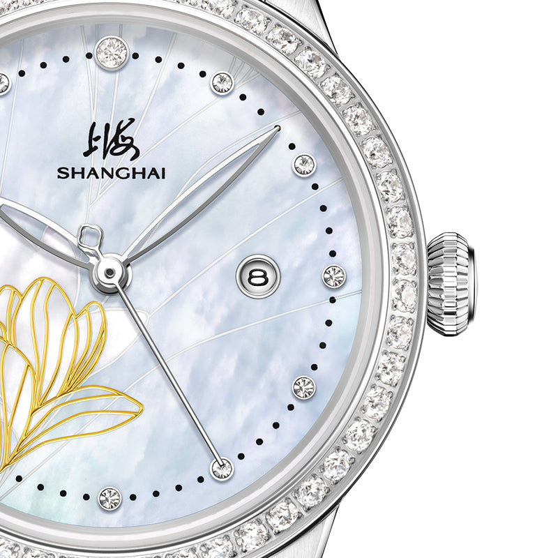 Shanghai Magnolia 33mm Watch - Whisper Silver
