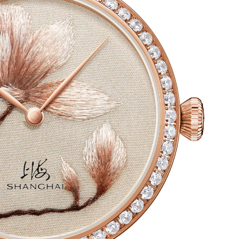 Shanghai Magnolia 36mm Watch - Broderie Golden