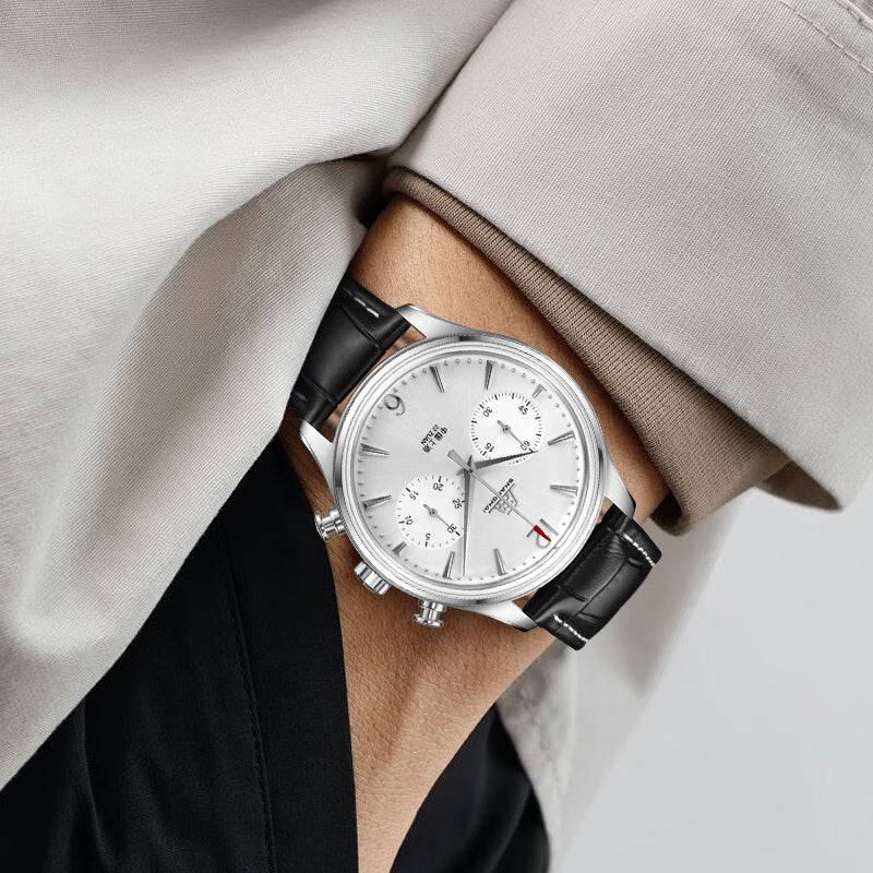 Shanghai Pioneer 39mm Watch - Chronograph  Silver (Special Edition)