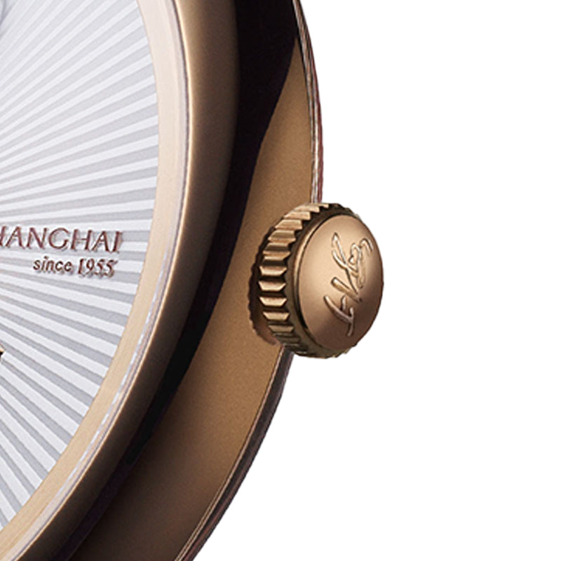 Shanghai Celestial Dome 40mm Watch - Champagne Case & Black Stripe