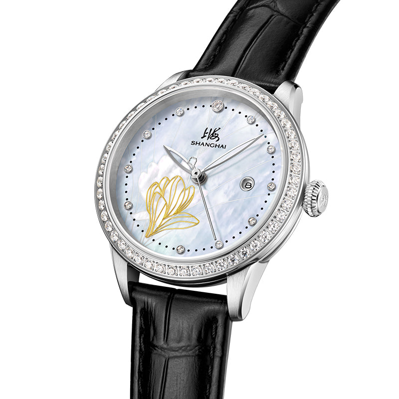 Shanghai Magnolia 33mm Watch - Whisper Silver