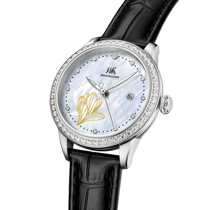 Shanghai Magnolia 33mm Watch - Whisper Silver